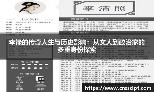 李禄的传奇人生与历史影响：从文人到政治家的多重身份探索
